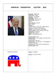 English Worksheet: AMERICAN PRESIDENTIAL ELECTION 2020
