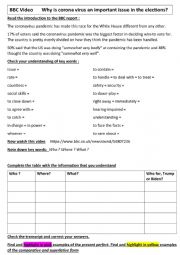 What�s in the News Video worksheet : Elections 2020