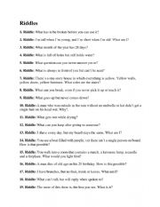 English Worksheet: riddles