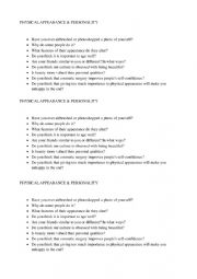 English Worksheet: Physical appearance
