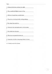English Worksheet: Passive Voice