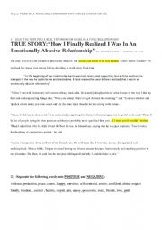 English Worksheet: if you were in a toxic relationship