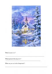 English Worksheet: Describe a winter landscape
