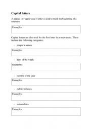 English Worksheet: Capital Letters - Walking Dictation