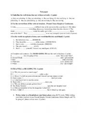 English Worksheet: Test paper