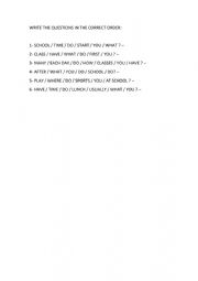 English Worksheet: PRESENT SIMPLE - UNSCRABLE 