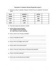 English Worksheet: Simple past review