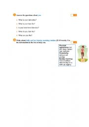 English Worksheet: Physical description