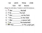 English Worksheet: Action Verbs