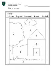 English Worksheet: color by number