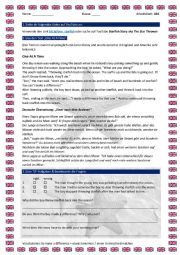 English Worksheet: Startfish Motivational Reading Exercise