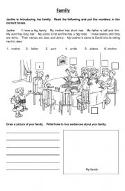 English Worksheet: Family