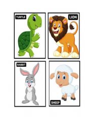 English Worksheet: Animals Flashcards 3&4&5