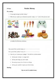 English Worksheet: Pocket money