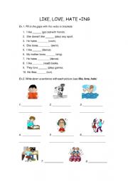 English Worksheet: Love Like Hate Exercises