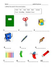 English Worksheet: Stationery