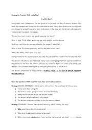 English Worksheet: Reading strategy worksheet