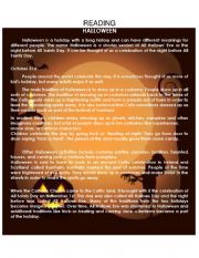 English Worksheet: Reading About Halloween