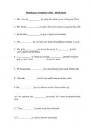 Worksheet Simple Past and Rules