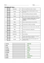 English Worksheet: Lockdown vocabulary quiz