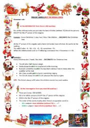 Present simple with Santa : grammar rule and exercises.