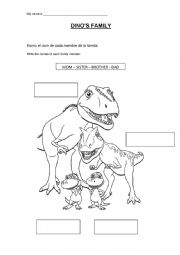 English Worksheet: Family Dino