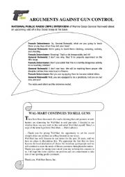 English Worksheet: Gun control group work group 2