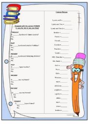 English Worksheet: Personal Pronouns and the Verb TO BE