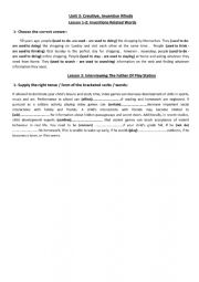 English Worksheet: Revision  4th form Unit3 Lesson 1 + 2 + 3