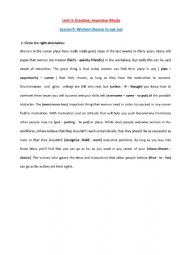 English Worksheet: Revision  4th form Unit3 Lesson 5