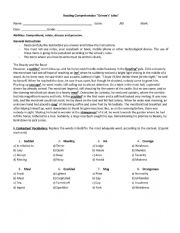 English Worksheet: Grimm�s tales assessment