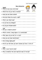 English Worksheet: Basic Interaction
