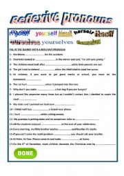 English Worksheet: Reflexive pronouns