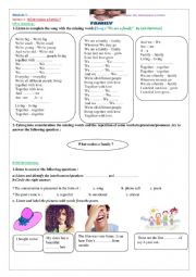 English Worksheet: Module 1 section 2 listening /3rd form tunisian students
