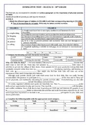 Summative Test on Block 0 - 10th Grade - Getting Started