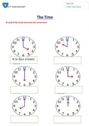 English Worksheet: THE TIME