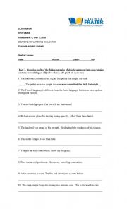 English Worksheet: 10th. Grade Test