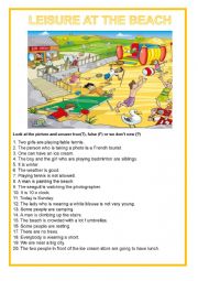 English Worksheet: Picture description - Leisure at the beach