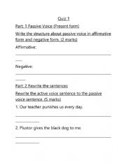 English Worksheet: Present Passive Voice