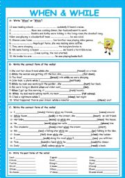 English Worksheet: WHEN or WHILE ıncludıng answer key