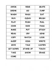 Action verbs games