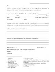 English Worksheet: Pen pal letter 2 template