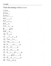 Spelling Numbers 1 to 20