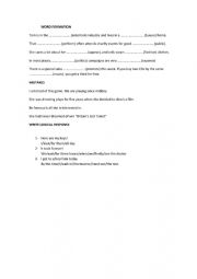 WORKSHEET with word formation and perfect tenses