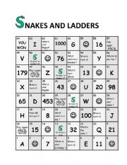 English Worksheet: Snakes and ladders review game