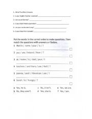 English Worksheet: Verb To be Worksheet