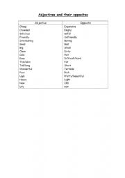 English Worksheet: Adjectives