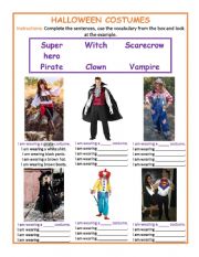 English Worksheet: Halloween Costumes