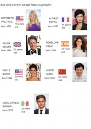 English Worksheet: Guess famous people by asking questions