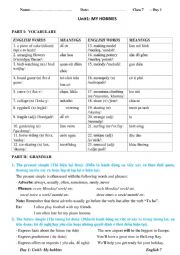 UNIT 1: MY HOBBY